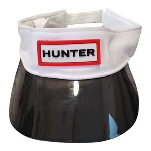 Hunter For Target‎ Visor White Black Plastic Bill Strap Back Tennis  Sports